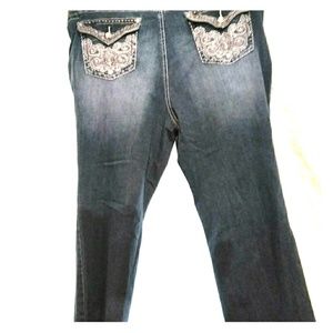 Earl Jeans Embellished Rhinestones slim boot siz22